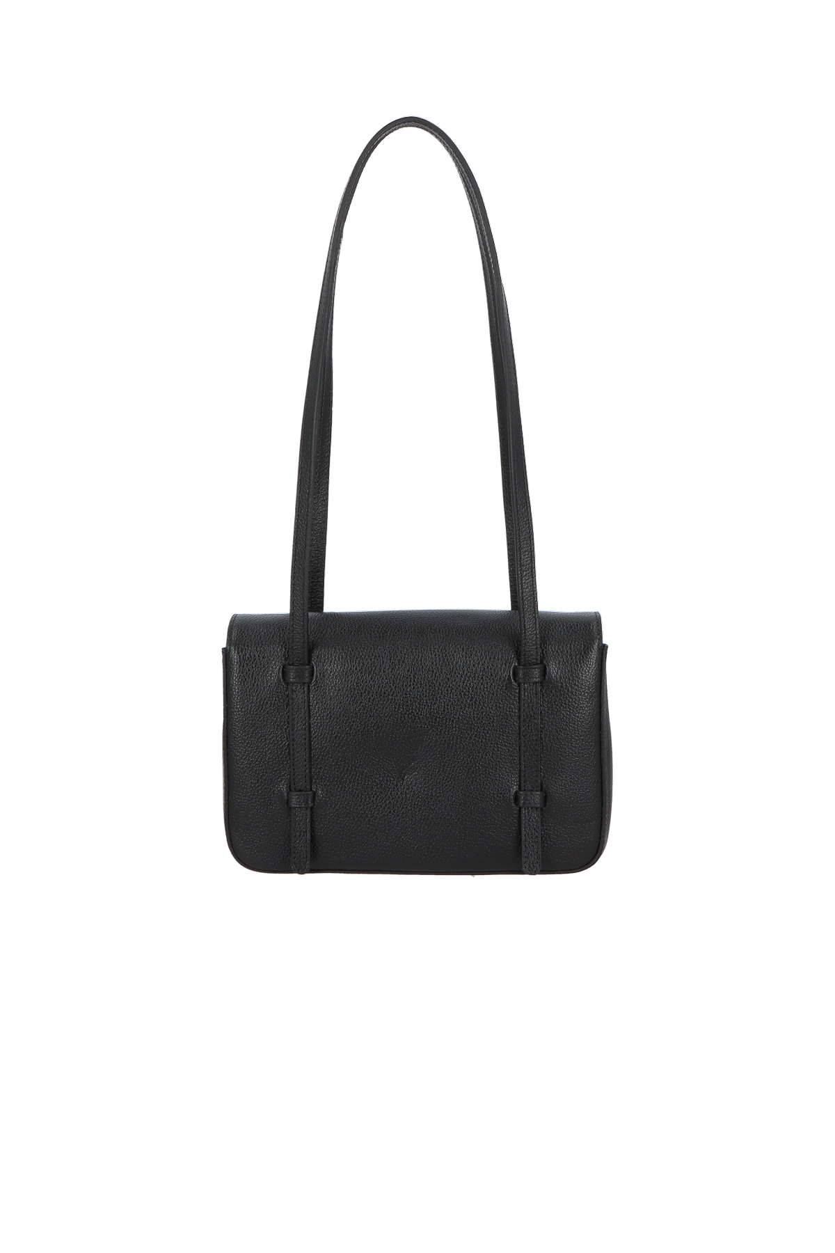 BOLSA MÉDIA EM COURO PRETO
