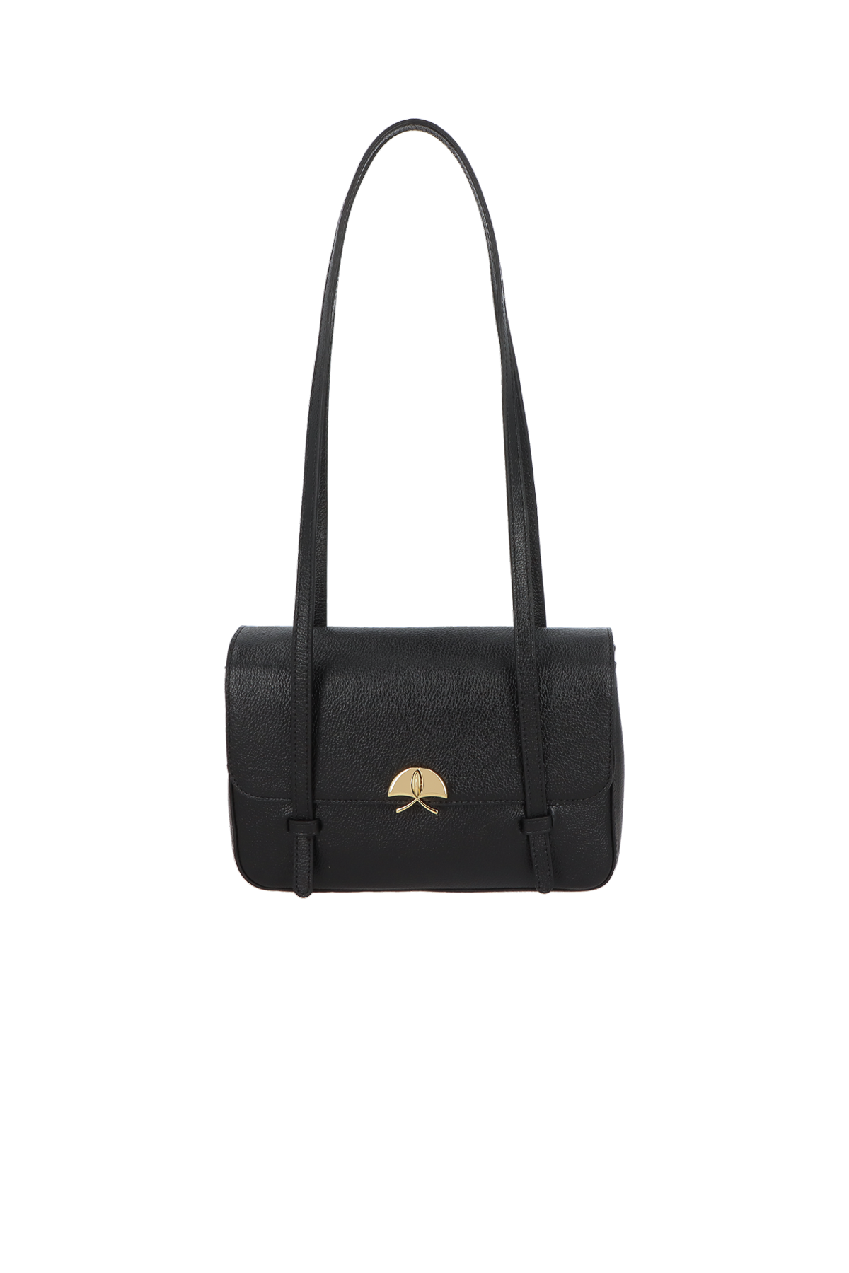 BOLSA MÉDIA EM COURO PRETO