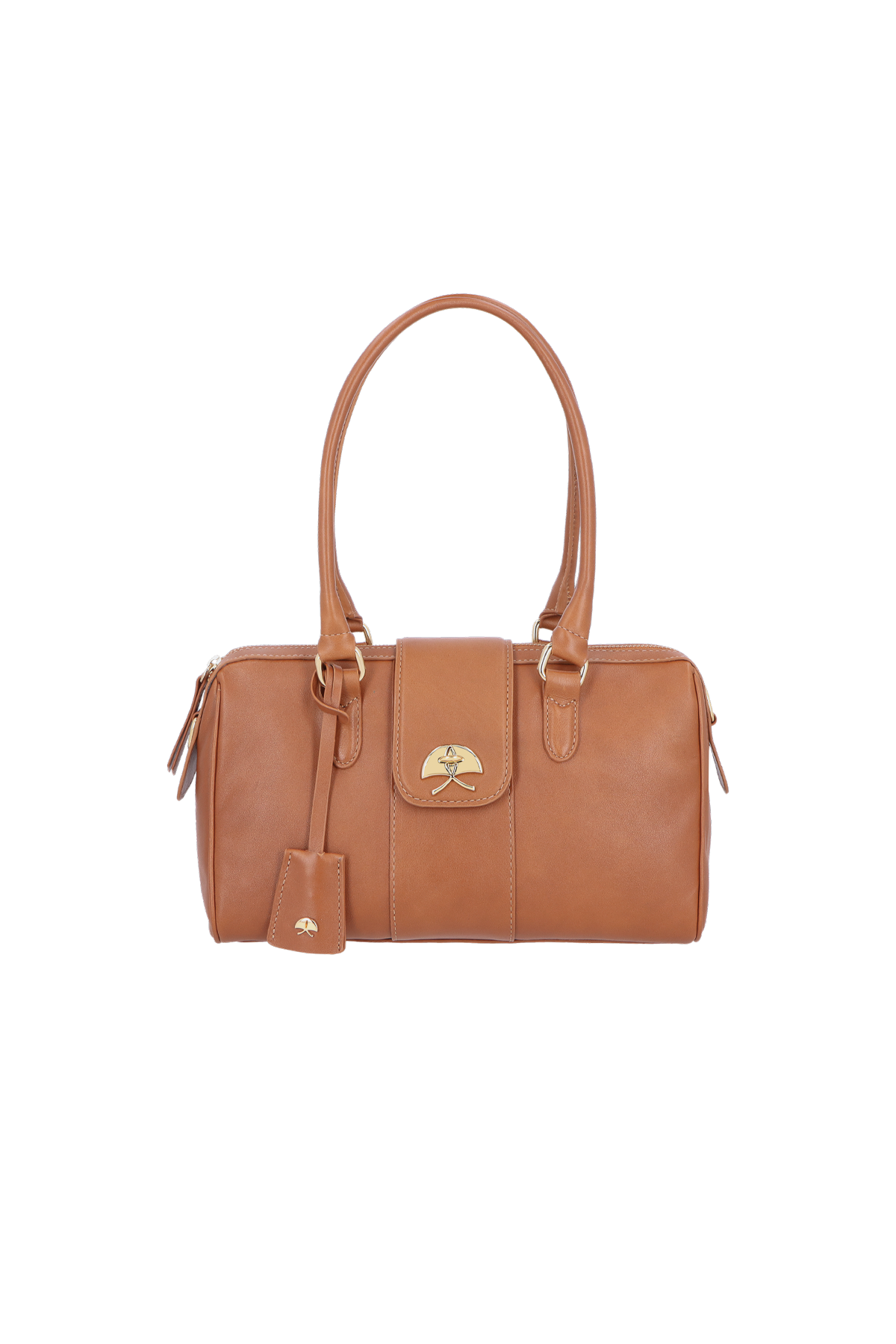 BOLSA PEQUENA EM COURO CARAMELO