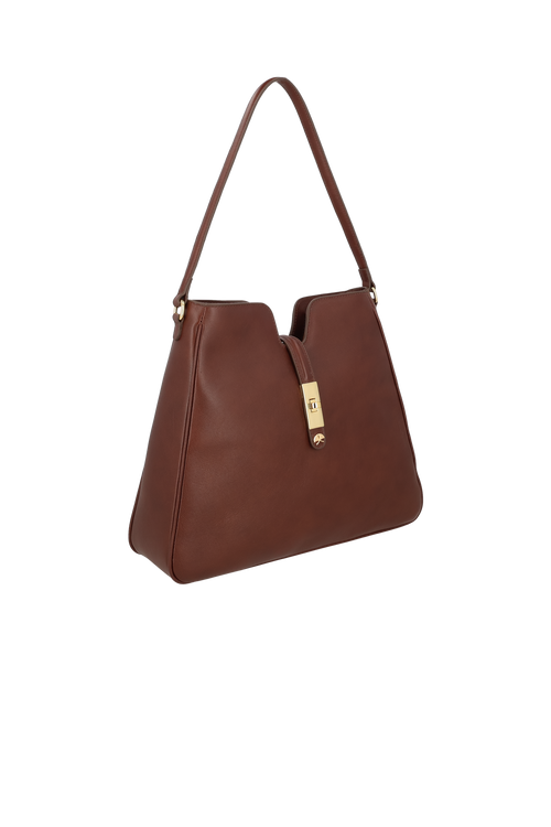 BOLSA HOBO GRANDE COURO MARROM