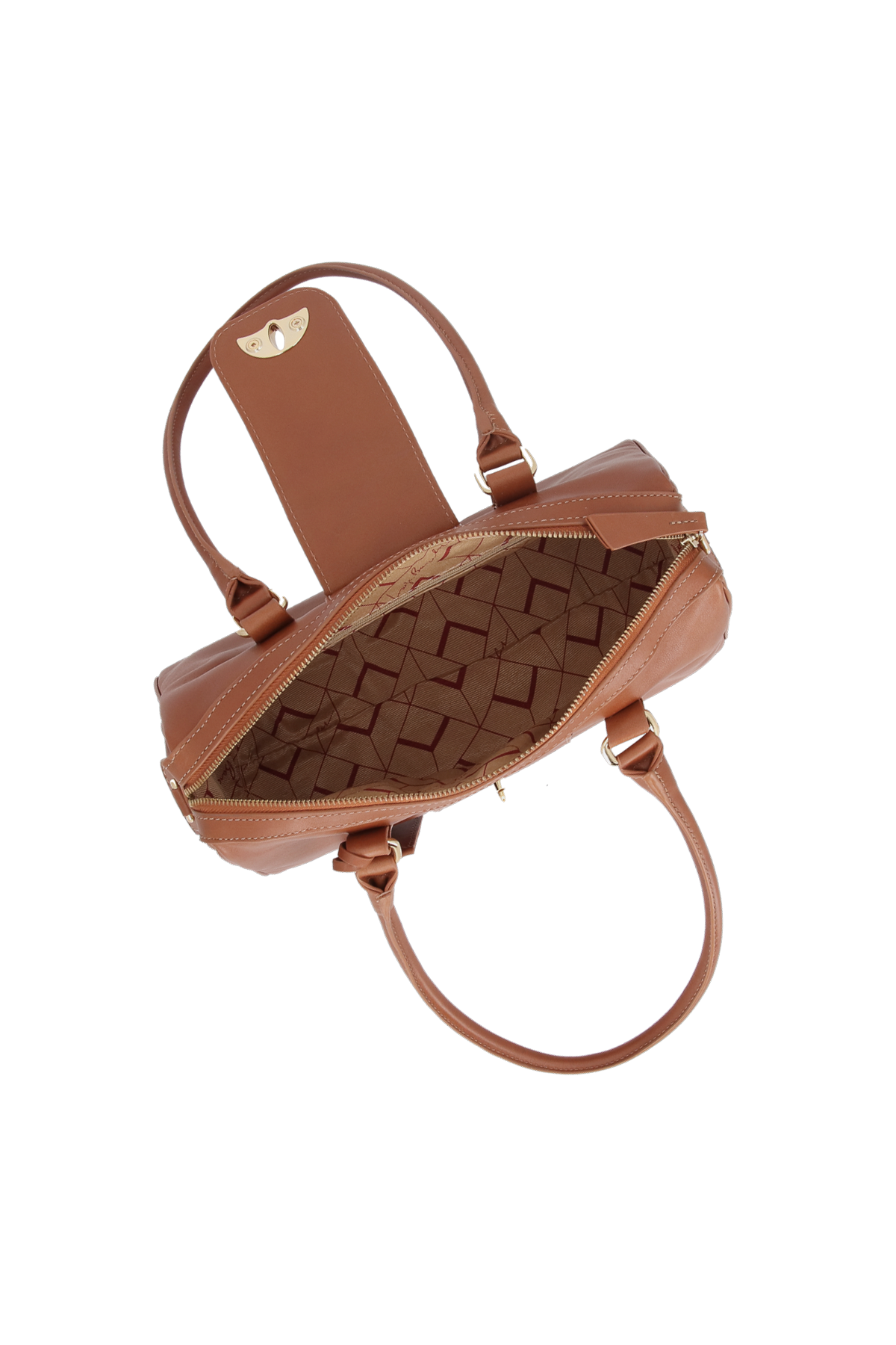 BOLSA PEQUENA EM COURO CARAMELO